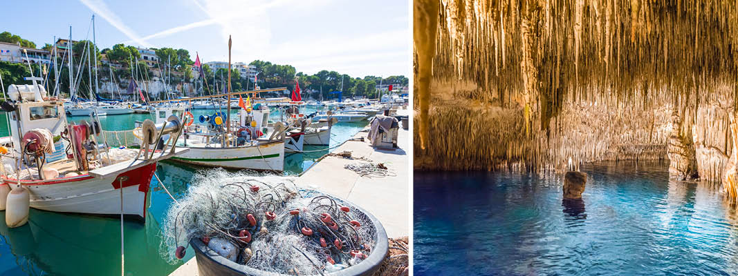 Dragegrotterne og havnen i Porto Cristo, Mallorca
